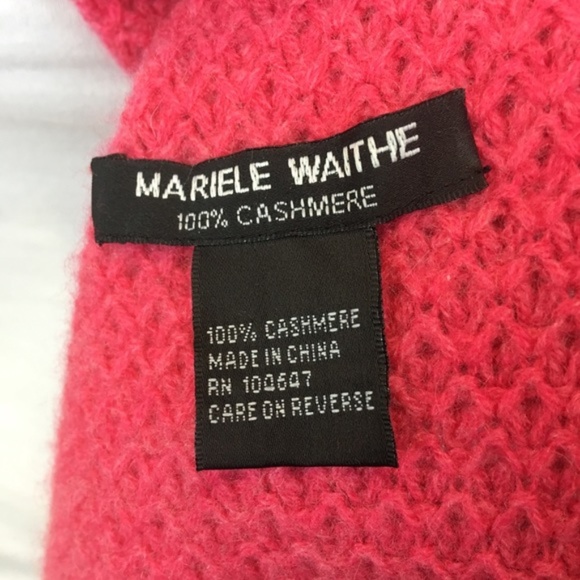 Cashmere MARIELE WAITHE Long Pink Super Soft Scarf - Picture 4 of 8